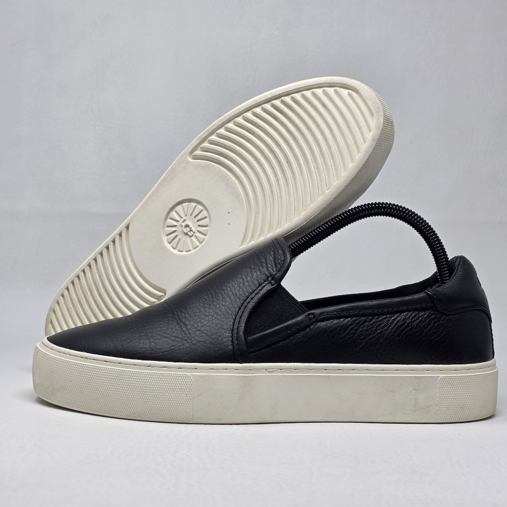 UGG Jass Womens Size 9.5 Black Leather Sneakers Loafers Shoes Slip On 1105712